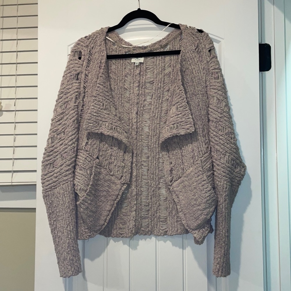 Never worn, distressed acrylic cardigan